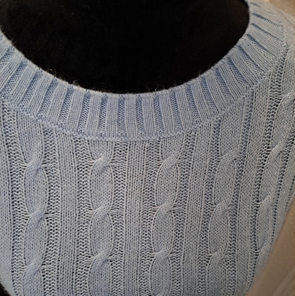 Divided Baby Blue Cropped Sweater Size XL - Picture 2 of 6